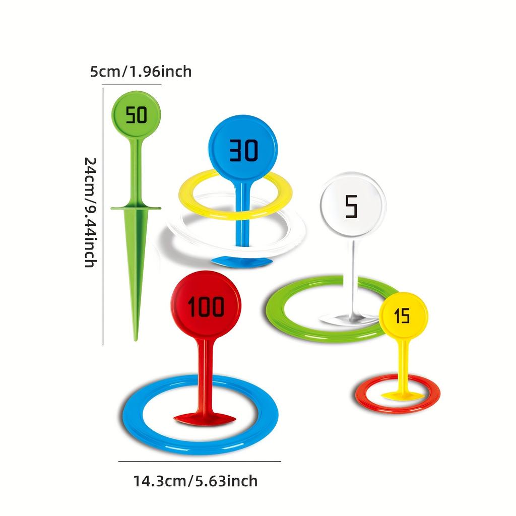 Youngsters Outdoor Beach Sports Toy, Grass Game Equipment, Numbered Ring Toss Game, Parent-Youngsters Interactive Educational Play, Beach Accessories