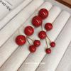 Electroplating Geometric Red New Year's Stud Earrings Niche Simple Versatile Earrings Light Luxury Earrings Women