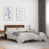 Bed Frame Smoked Oak 140 X 200 Cm Wood Based Material and Metal