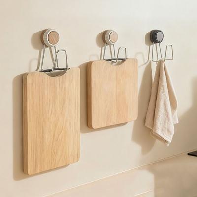 Stainless Steel Suction Cup Cutting Board Holder Moisture-proof Space Saving Pot Lid Storage Rack Rustproof Sink Drain Rack Sink
