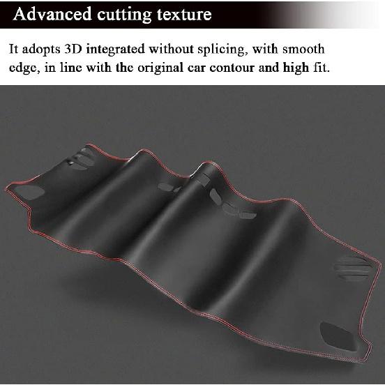 Rifoda Armaturenbrettabdeckung Matte Passend für Jeep Grand Cherokee 2011-2021 Leder Material Rutschfester Armaturenbrettschutz Sonnenschutz Blendfreies Abdeckpolster Rote Nähte