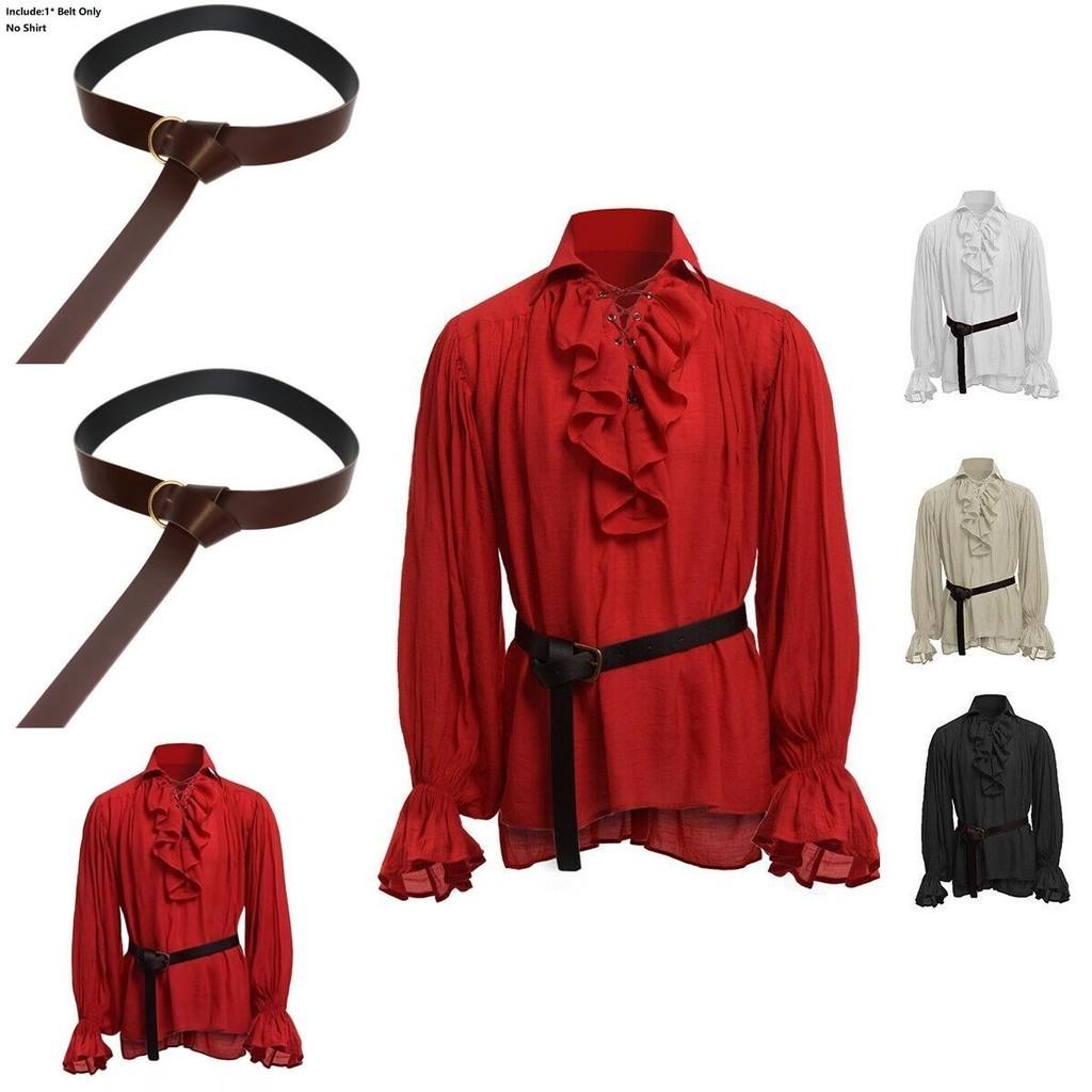 Classic Men Medieval Renaissance Pirate Shirt With Long Sleeve Stylish Design