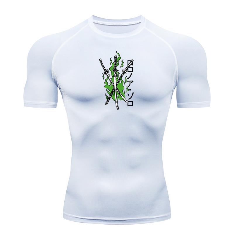 Men s Graphic Compression Shirt Quick Drying Elastic Sports T-shirt Gym T-shirt Training, Running Indoor T-shirt Rash Prote S