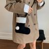 Simple Korean Style Suede Crossbody Bag LambWool Fluffy Lamb Fur Bag Purse Wallet Travel Plush Boot Bag Outdoor