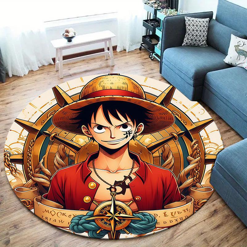 One Piece Monkey D Luffy Round Area Rug Carpet Rug For Living Room Bedroom Sofa Playroom Decor Nonslip Floor Mat