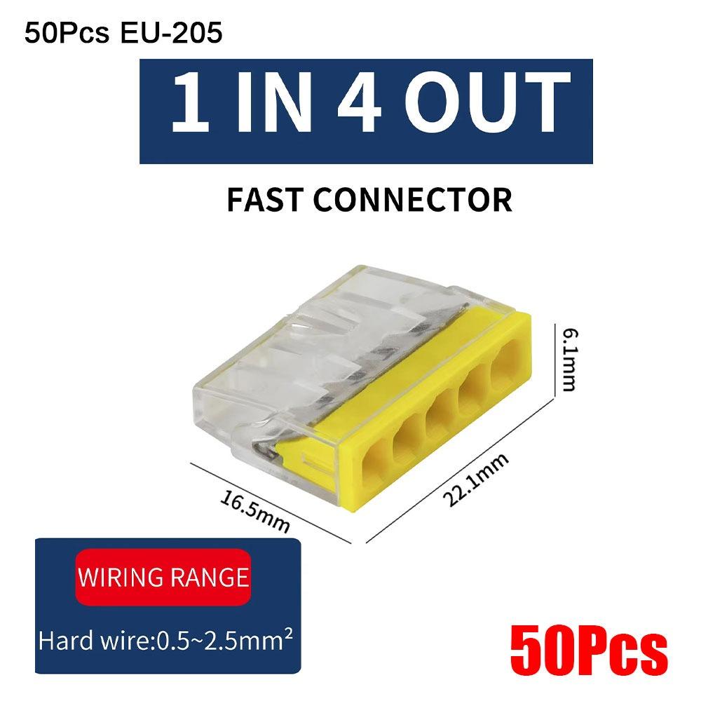 50Pcs Stainless Steel Casing Mini Quick Wire Connectors  No Tools Required
