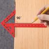 Woodworking Plastic Center Positioning Ruler – Features 45/90 Degree Angle Markings, a Red Square Marking Tool for Measurements