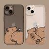 Cute Cartoon Capybara Phone Case for Iphone 12 13 11 14 15 Pro Max X XS MAX XR 7 8Plus SE2 Funny Animal Couple Soft Cover Fundas