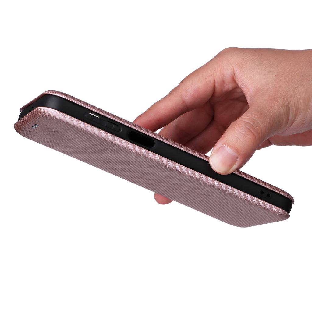 For Motorola Moto G54 5G Case Card Holder Carbon Fiber Texture Anti-drop Leather Cover