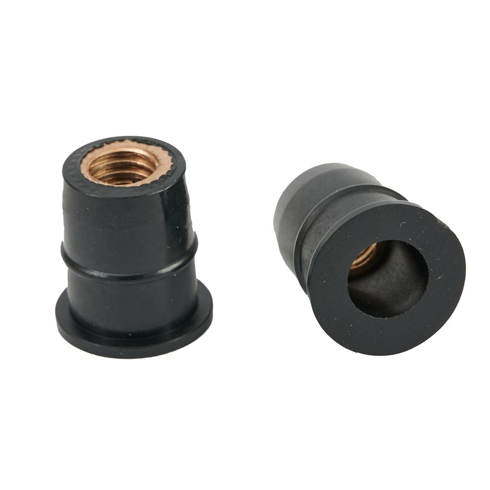 Damper Panel Nuts Fixing 6mm Replaces Replacement 10PCS / KIT Rubber + Brass