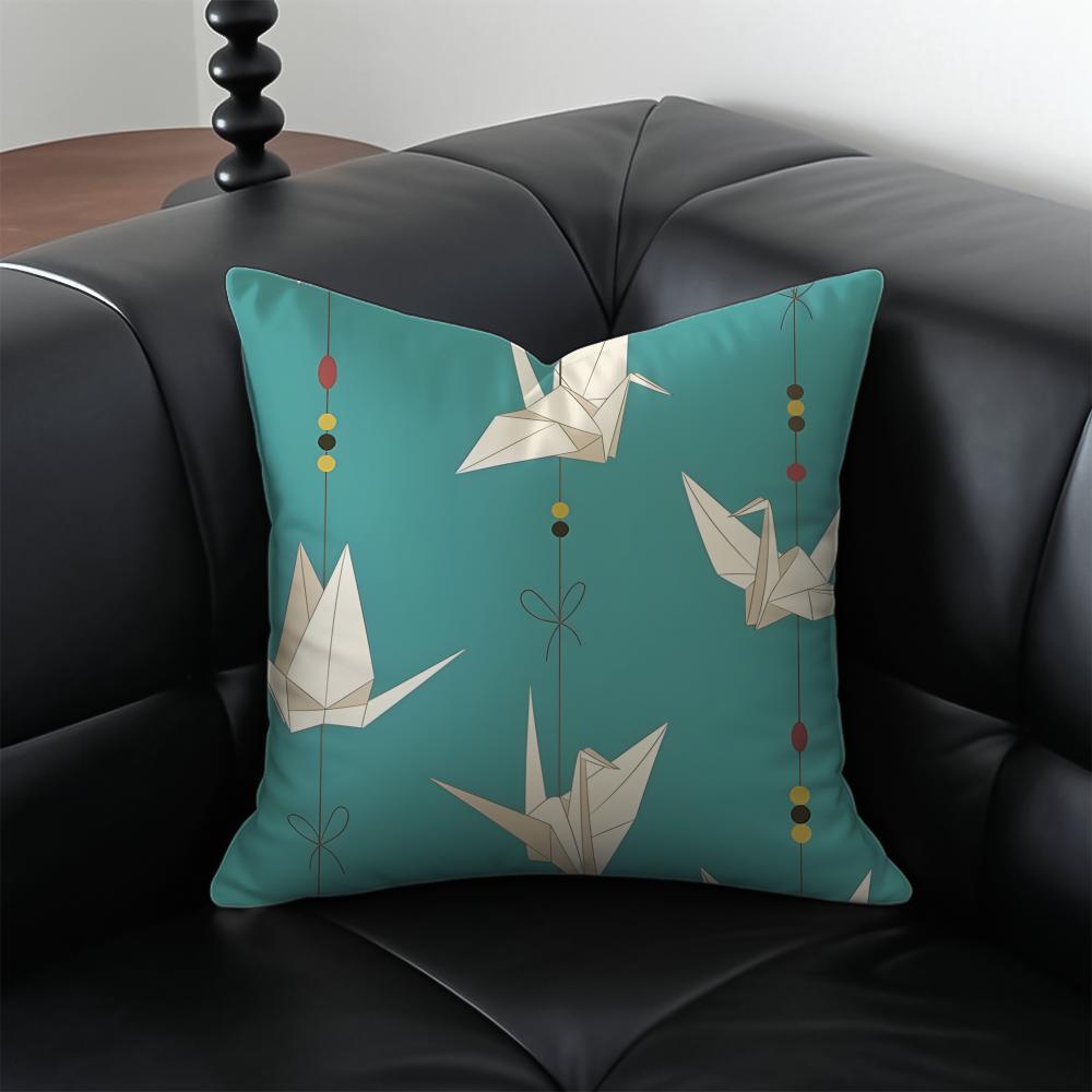 Warm Paper Cranes Cushion Cover Pillow Case Antidustmite Invisible Zipper Silky Plush Cushion