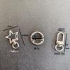 Silver Zinc Alloy Lobster Clasp Keychain with Heart Pendant