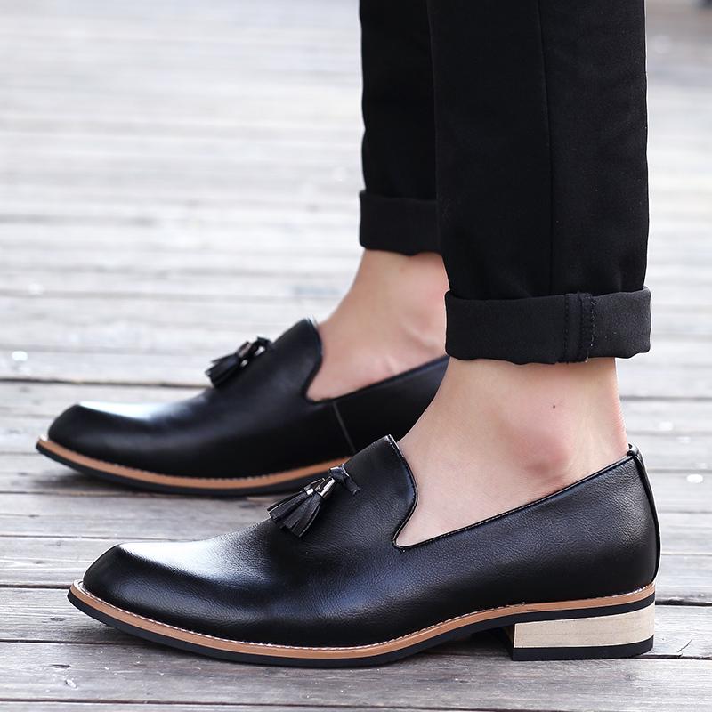 Men's Fashion Trends High Quality Leather Shoes Men Business Dating Formal Party Shoes Walk Sneakers Daily Commute Casual Shoes