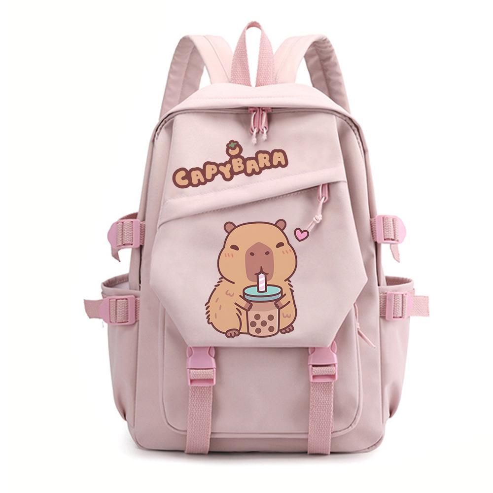 New Kapibara Cute Cartoon Peripheral Printing Student Schoolbag Cross-border Trend Burden Reduction Large-capacity Backpack