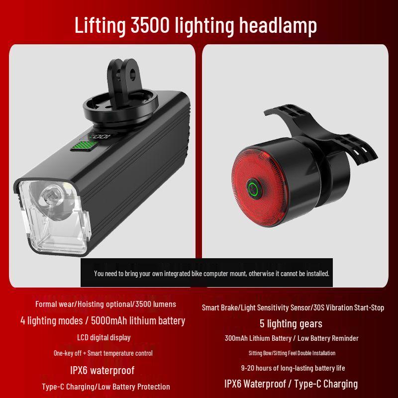 Rechargeable Bicycle Headlight for Night Riding - Strong, Durable, and Ideal for Road and Mountain Bikes