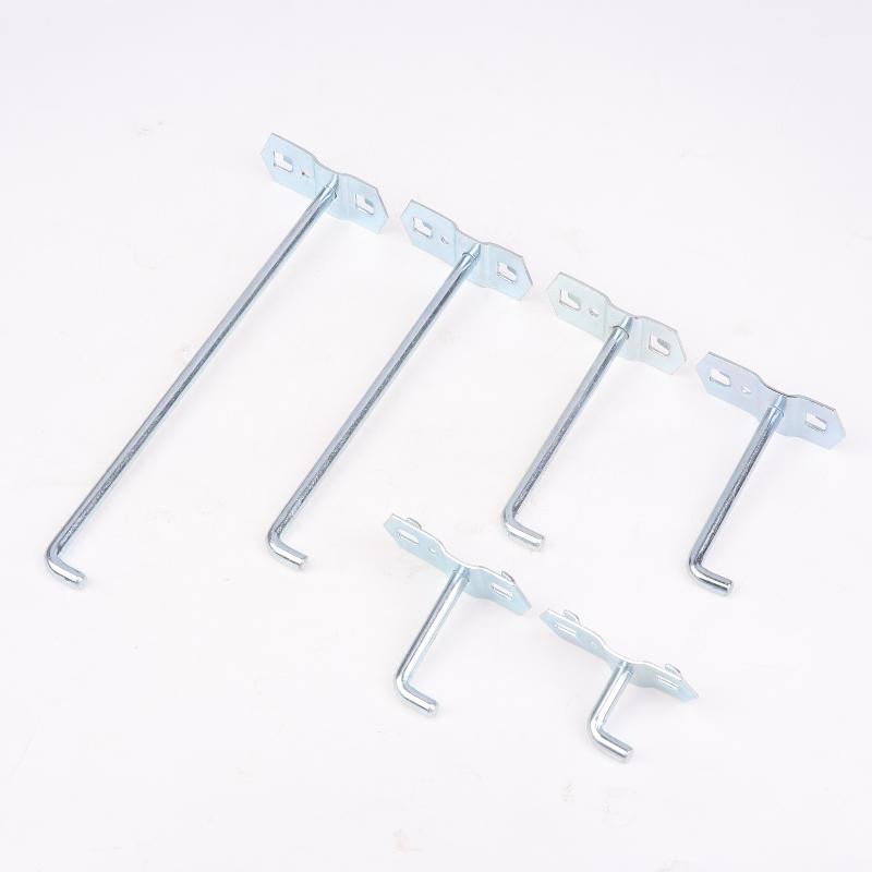 5Pcs Square Hole Board Hook Pegboard Hooks Shelf Metal Hook Garage Pegboard Hanger Wall Mount Storage Rack