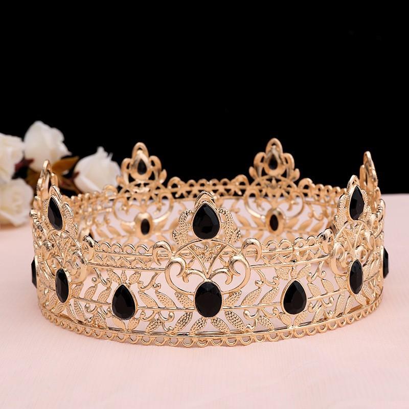

Men s Golden Crown Simple Multi Color Full Round King Crown Headwear Suitable for Birthday Bride Crowns