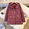 Medium mother cotton clothes winter new medium and large size cotton clothes hooded thickened jacket