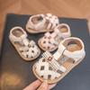 Toddler Walking Shoes Girls Sandals Ultra Soft Breathable Leather Shoes Anti-Collision Anti Slip Single Shoes