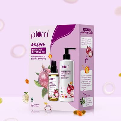 Onion Hairfall Defense Kit I Shampoo & Oil I Sulphate-Free I Paraben-Free