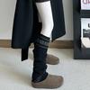 Korean Fair Isle Women'S Socks Autumn And Winter Pile Socks Thick Yarn Knitted Warm Calf Sleeves