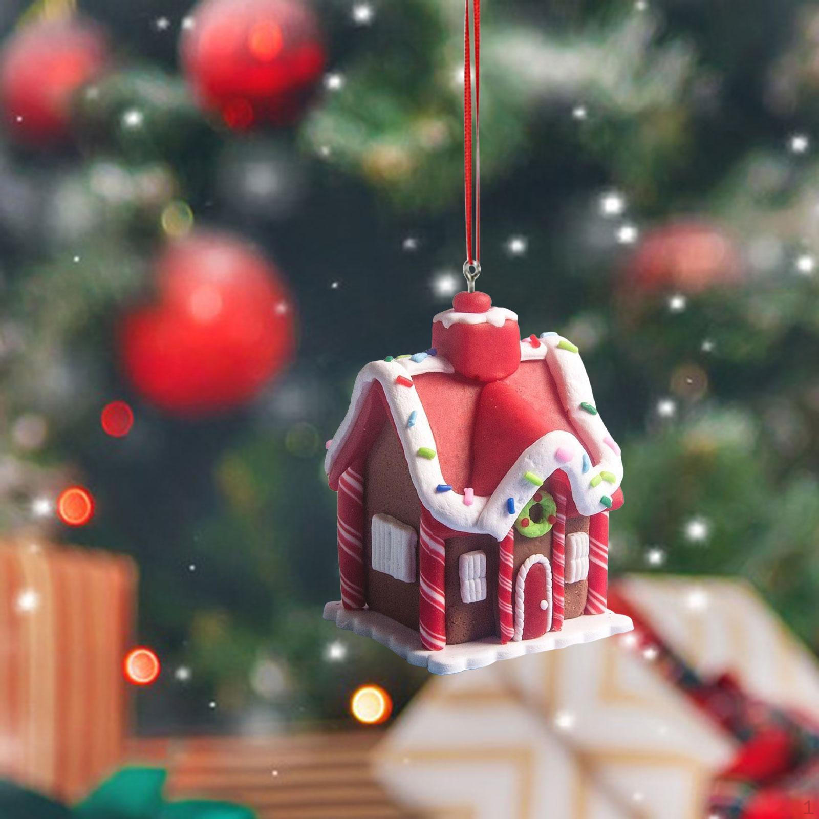 

Рождественское украшение пряничный домик украшение подвеска деревня многоразовое ремесло рождественское подвесное украшение 5.5cmx5.5cmx8cm