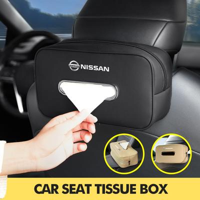 Car Leather Tissue Box Seat Back Armrest Hanging Storage Bag For Sentra Altima Versa Maxima Murano Note Armada Pulsar