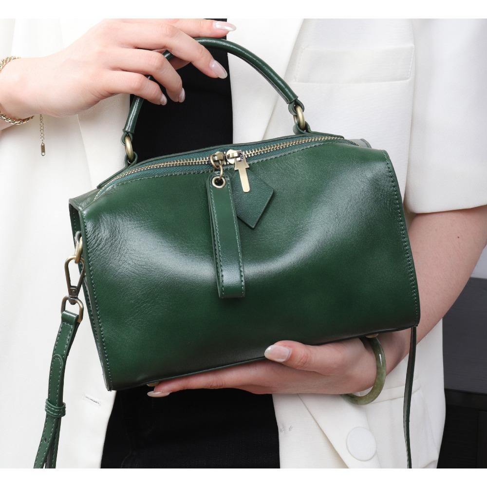 

Женская сумка-кроссбоди из коровьей кожи, простая и модная сумка зелёный