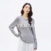YERAD Women's Relaxed Fit Beaded Lyocell Wool Long-Sleeve T-Shirt