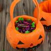 Halloween Pumpkin Candy Bags Decoration Props Portable Trick Or Treat Holder Handbag Basket Party Favor Holders For Children