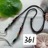 Handwoven Wax Cord Necklace Lanyard, DIY Jewelry Pendant with Dzi, Chinese Style Handmade Necklace
