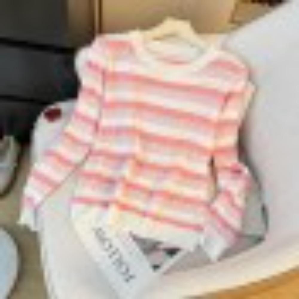 Sweet Color-blocking Striped, Cut-out and Crocheted Long-sleeved Knitted Sweater, A Fashionable, Youthful, Loose and Versatile Top for Women In Autumn
