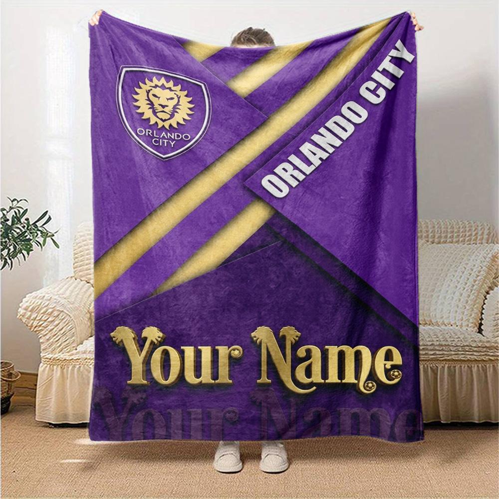 Name Individuell Orlando City SC Aufdruck Flanelldecke Hohe Qualität Warm Bequem Decke für Alle Jahreszeiten Perfekt für Geschenke Heimdekoration