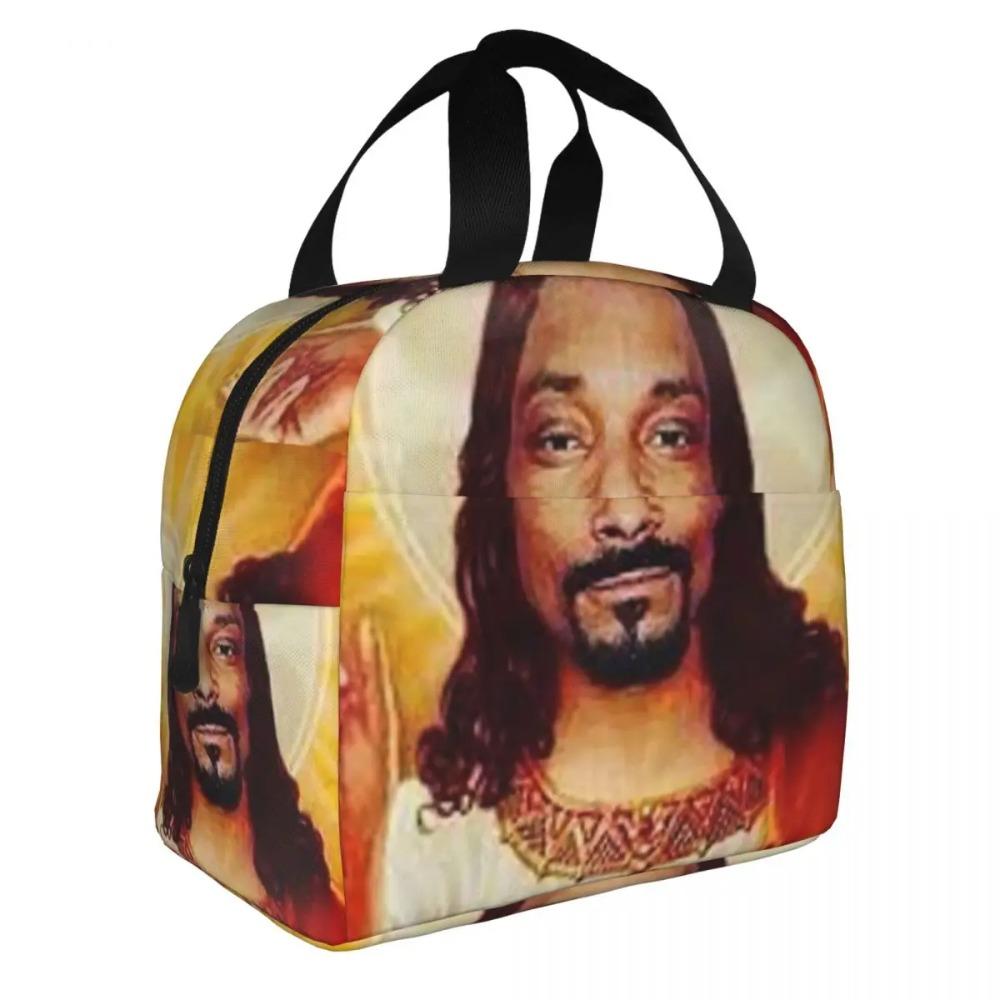 Custom Snoop Dogg Goes Jesus Insulated Lunch Bag Outdoor Picnic American Music Rapper Resuable Thermal Cooler Lunch Box Women