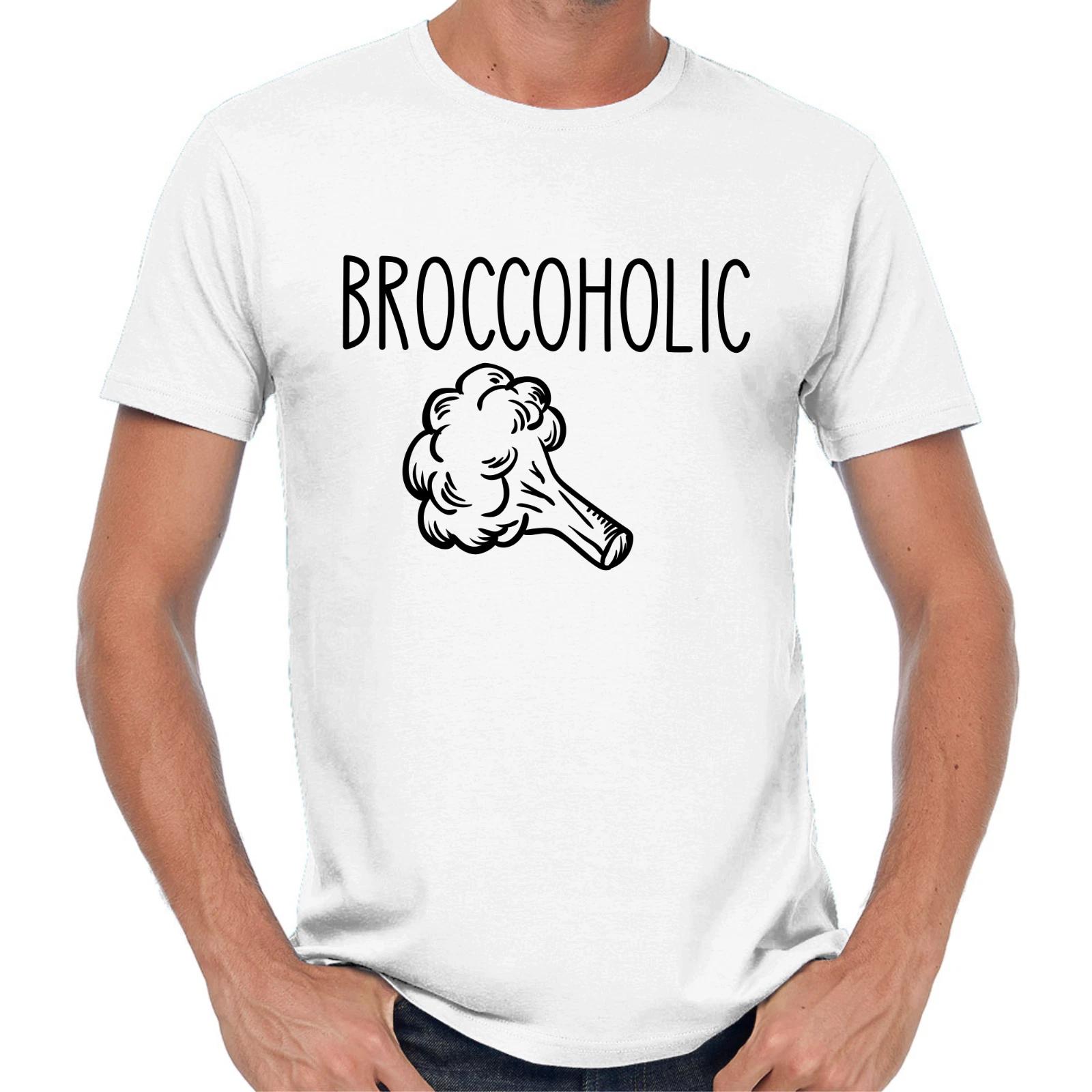 Men s and Women s T-shirts BROCCOHOLIC Broccoli Vegan Veggie Food Fun Sayings Funny Fun Comedy XL