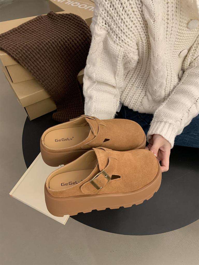 Women Summer Comfy Slippers Sandals Slip on Shoes Loafer Flats Platform Wedge Elthnic Loafer 2025 New Mules For Women