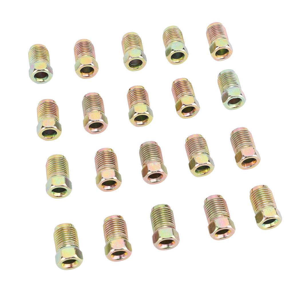 20 Stück Bremsleitungsmuttern Fittings M10 X 1mm Metrische Bremsleitungs-Invertbördel-Fittings für 3/16 Zoll Bremsleitungsrohr