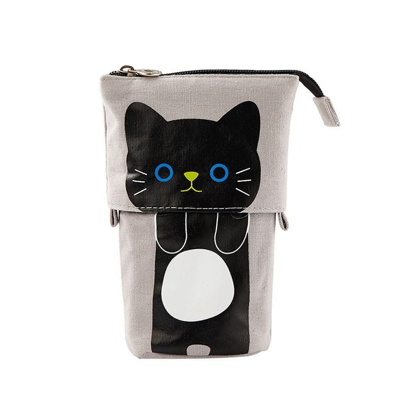 Retractable Pencil Case Kawaii DIY Printed Pen Case Large Capacity Pen Holder Stationery Storage Pencil Bag