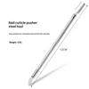 Double Ended Stainless Steel Cuticle Pusher Spoon Pointed Tip Nail Care Non Slip Grip Manicure Tool