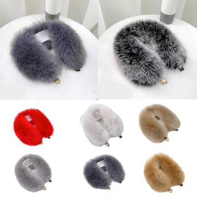 Ladies Long Plush Scarf with Alloy Fix Buckle Versatile Girls Long Plush Neck Warmer Fashion Street Casual Neckerchief
