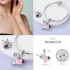 Copper Pink Ballet Skates Girls Charms Fit Original Bracelet Necklace Diy Bead For Women Jewelry Make Gift