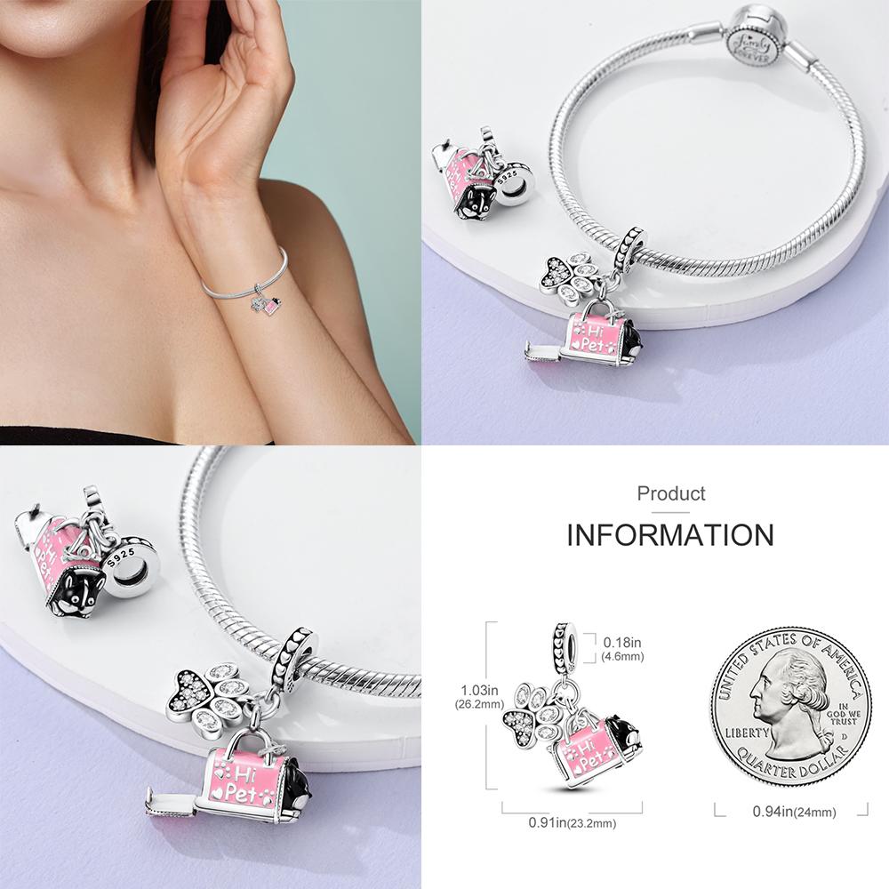 Copper Pink Ballet Skates Girls Charms Fit Original Bracelet Necklace Diy Bead For Women Jewelry Make Gift