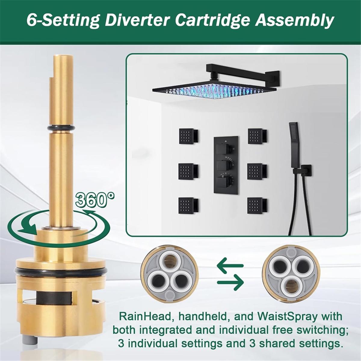 

2025+ RP51919 6-Setting Diverter for Valve Body R11000,R22000,Series - Brass Faucet Diverter China Mainland