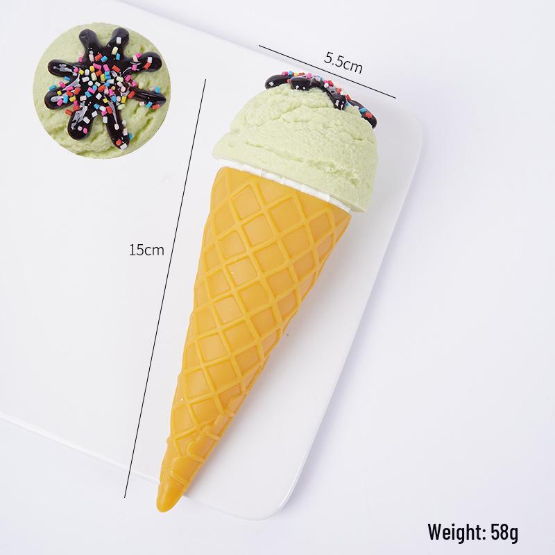 Handcrafted Realistic Ice Cream Ball Display Prop - Macaron Color Cone Toy