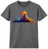 Mountain Sunset T Shirt Colorful Range Landscape Adventure Hiking Graphic Tee