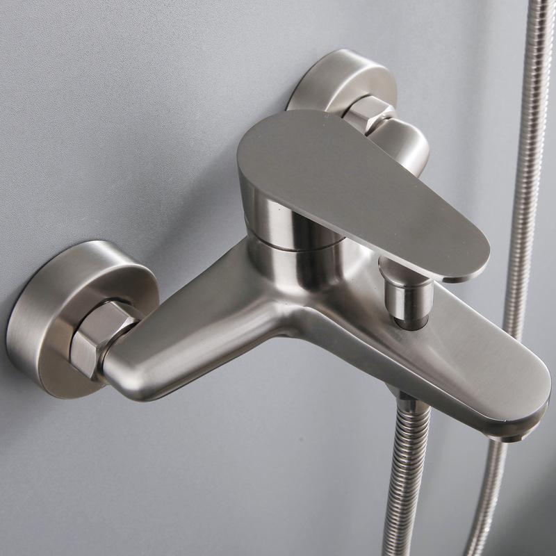 Cold Hot Mixer Bathtub Faucet Stainless Steel Bathroom Faucet Shower Head Faucet Set Shower Accessories Wall Mounted Tap