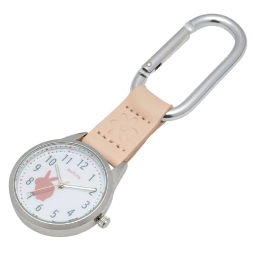 Fieldwork Women's Analog Pocket Watch with Carabiner, Animal Design, Yorkie Rabbit, Pink, MKK2316-3