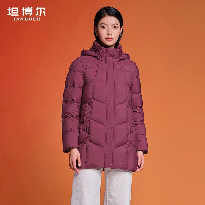 

Women s Mid-Length Hooded Loose Fit Down Jacket