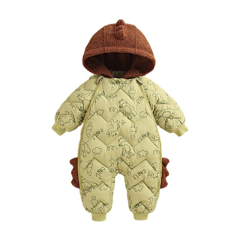 Infant Baby Winter Rompers Hooded Bodysuit