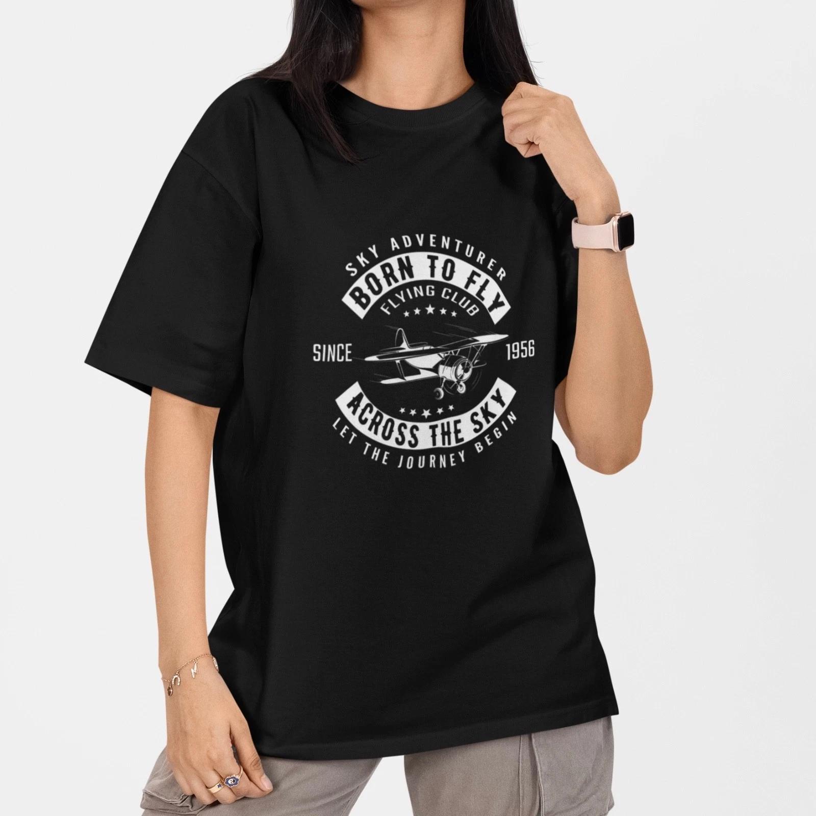 Born To Fly Vintage T Shirt Aviation Airplane Pilot Retro Flying Club Tee XXL